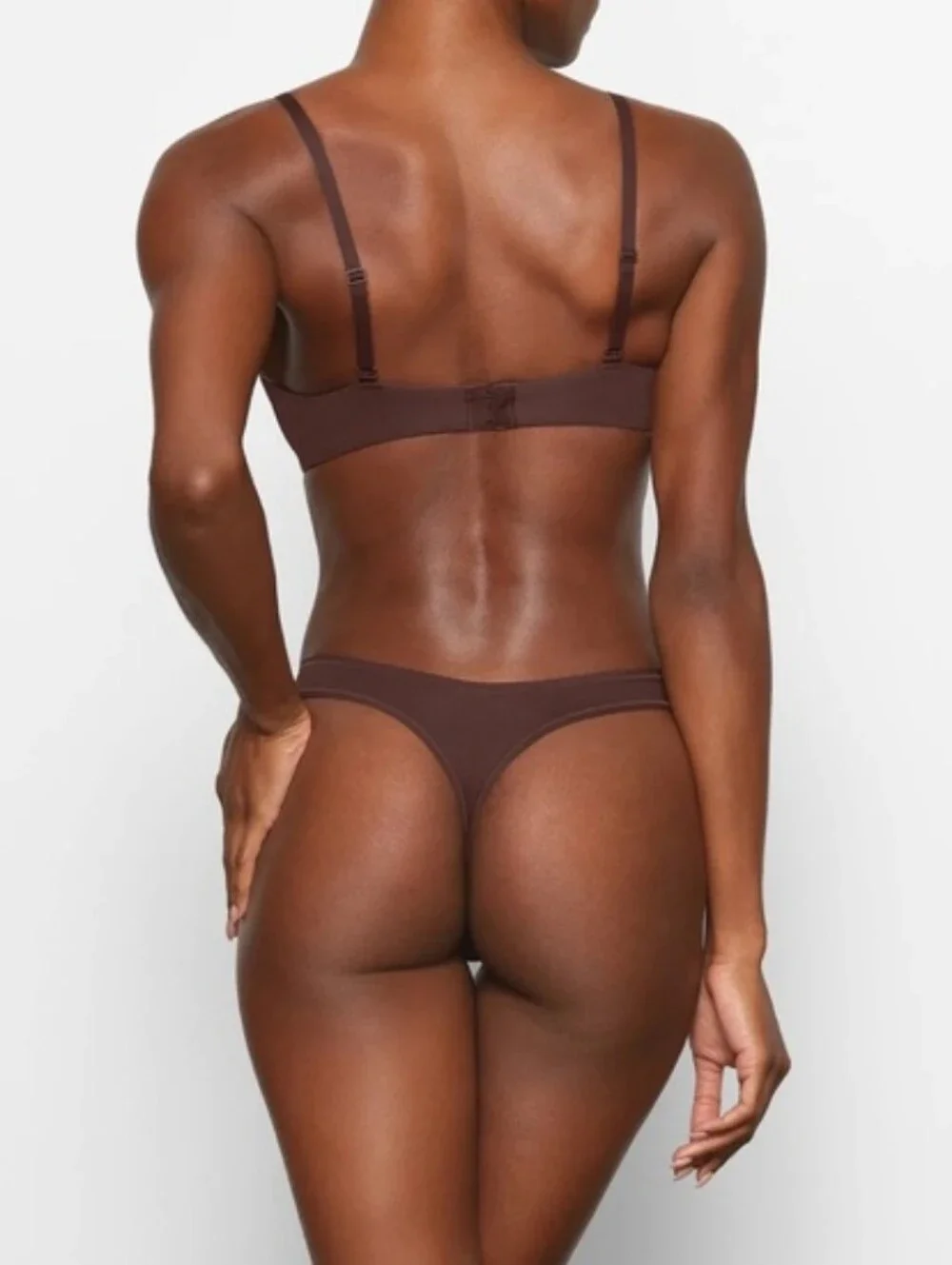 Skims Fits Everybody Push-Up Demi Bra in Cocoa Chocolate Brown Size 36B NWT - Picture 3 of 13